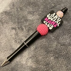 Antisocial Moms Club Black Beaded Pen Writing Stationary
